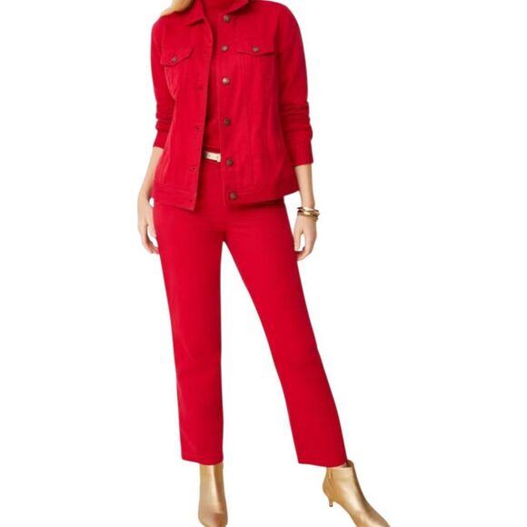 Lands End Red Corduroy Pants Womens Size 22W Straight Leg NEW TAGS - Picture 2 of 6